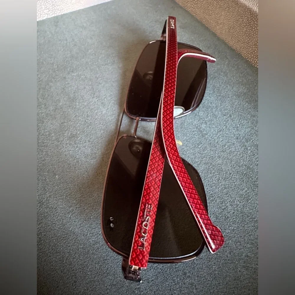 Lacoste brown and red sunglasses for men Lacoste L162S – Unworn & Stylish